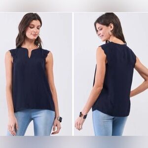 41 Hawthorn Midnight Blue Cap Sleeve Women’s Blouse XS